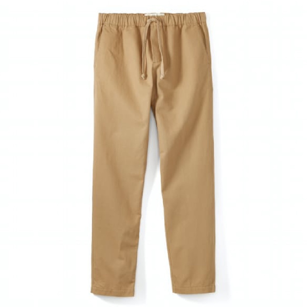 Mollusk California Surf Scout Pants Khaki Cotton Twill Drawstring Pockets-Large